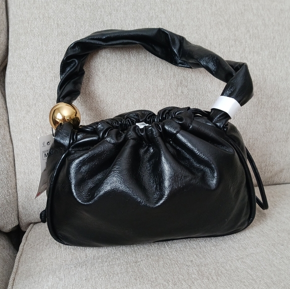 Zara black leather shoulders bag - Picture 2 of 12